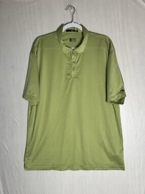 Nike Tiger Woods Mens Golf Polo Shirt Green Dri-Fit Short Sleeve Performance XL
